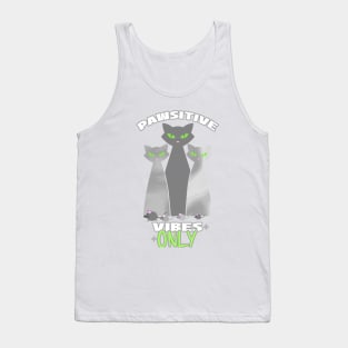 PAWSITIVE Vibes Only Cat Lover Gifts Tank Top